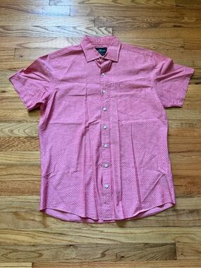Rodd & Gunn Men’s Pink Short-Sleeve Button-Down with Micro Dot Print